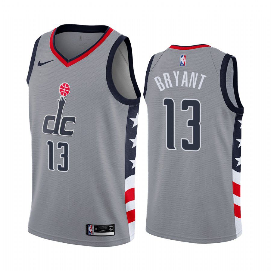 Men Washington Wizards #13 thomas bryant gray city edition 2020 nba jersey->toronto raptors->NBA Jersey
